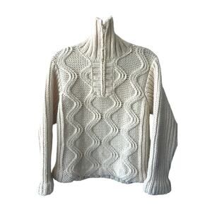 Zara Women's Alpaca Wool Jacket Zip Up Beige made in Italy Size Medium